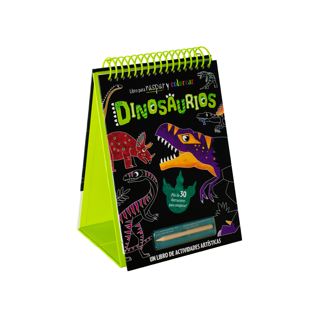 Libro para raspar y colorear dinosaurios