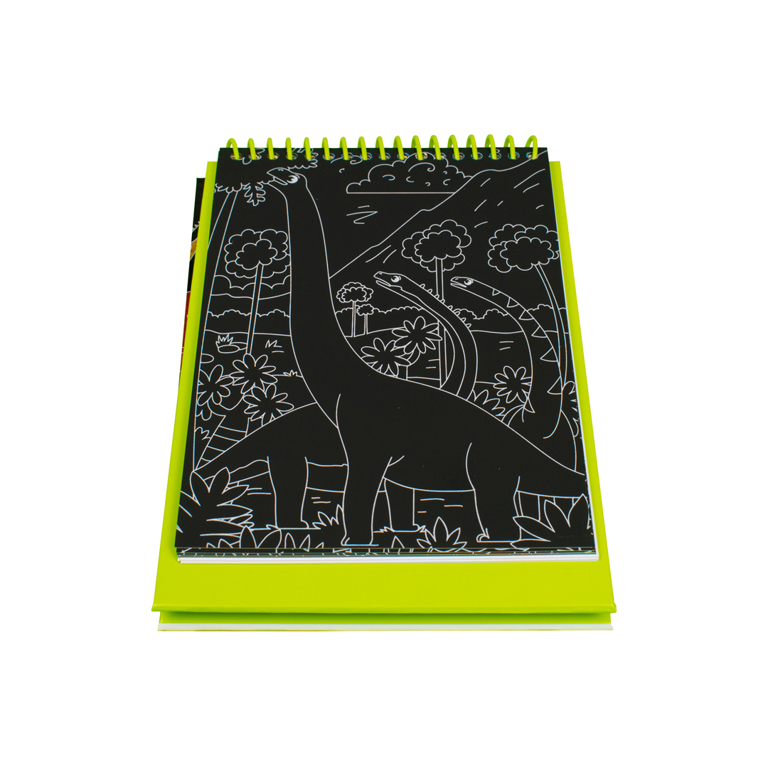 Libro para raspar y colorear dinosaurios