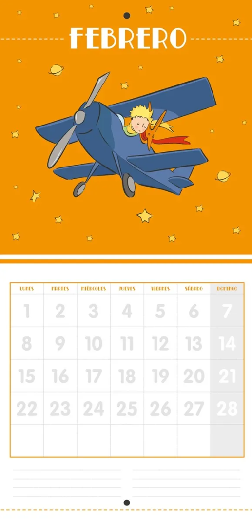Calendario de pared 2027 El Principito Azul