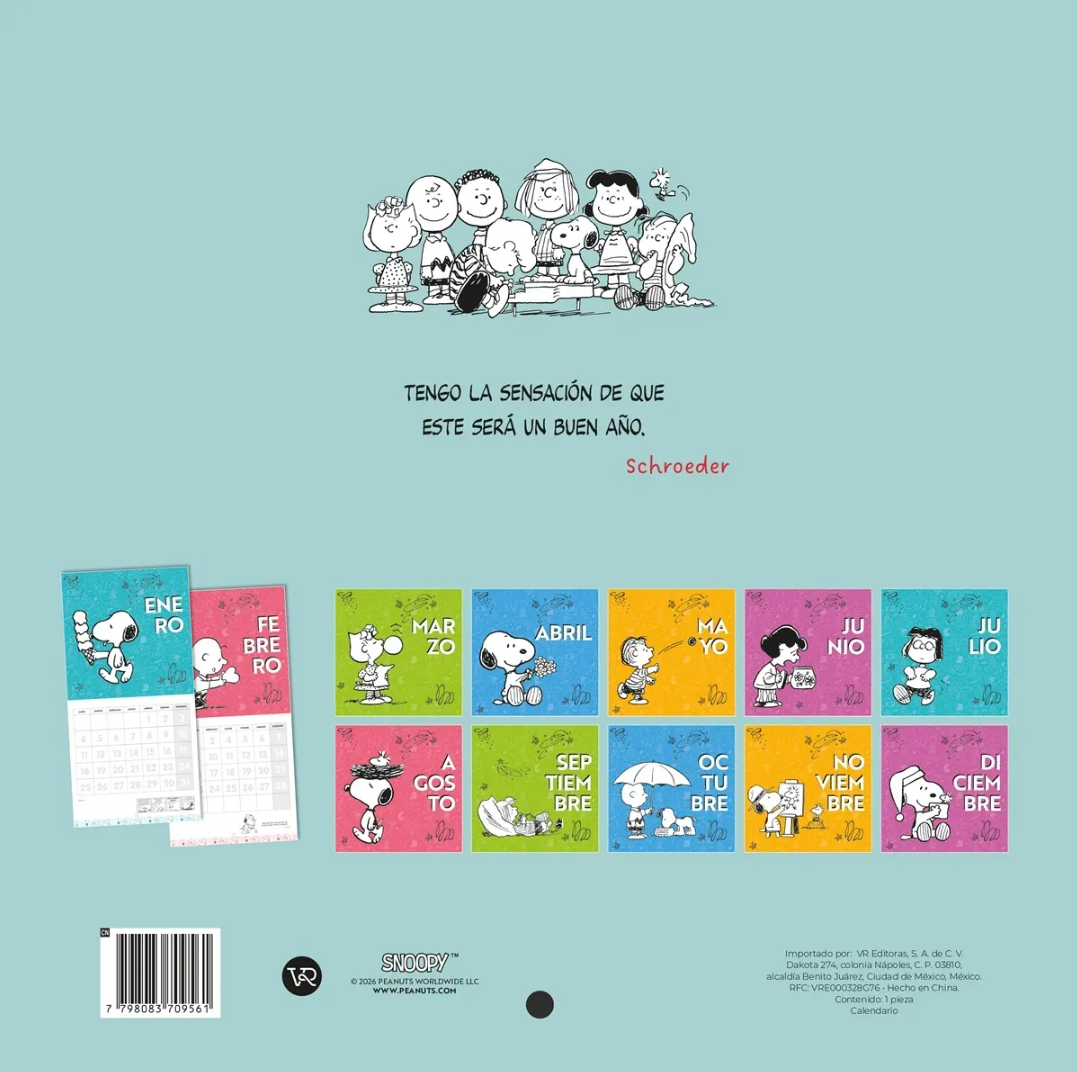 Calendario de pared 2027 Snoopy