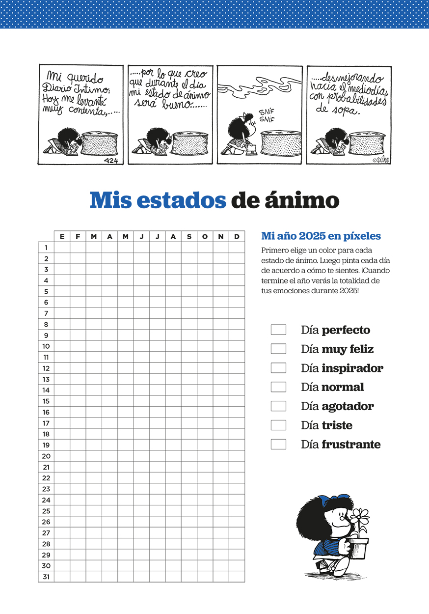 Agenda Mafalda 2025 Anillada Columna Verde