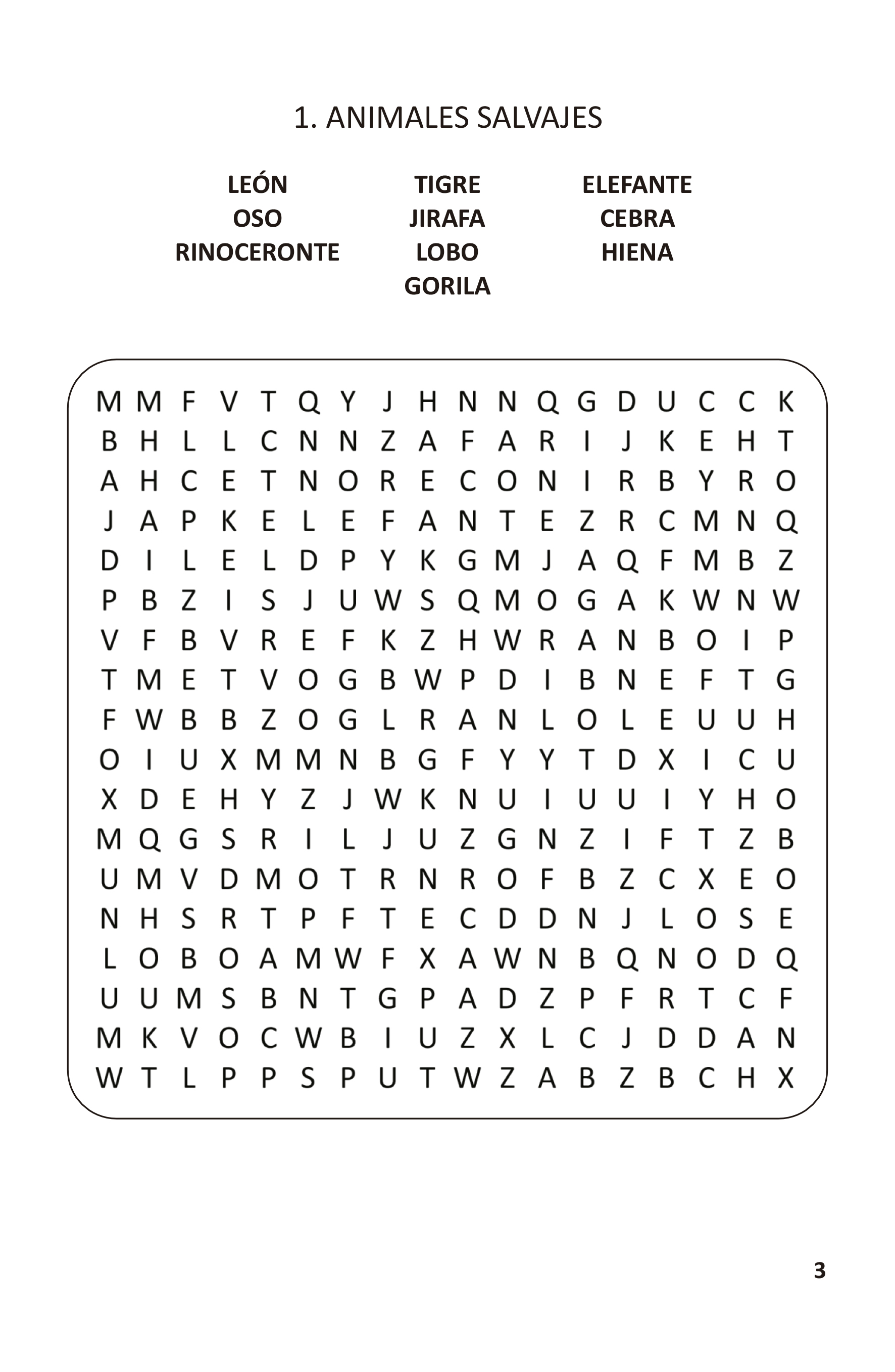 Sopa de letras. Portada Girasoles