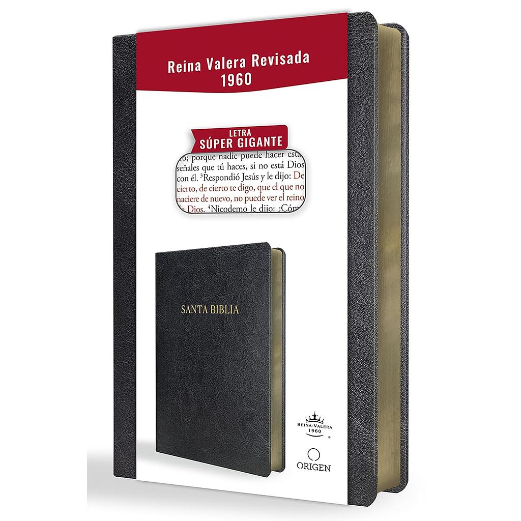 Biblia Reina Valera Revisada 1960 letra super gigante, simil piel negro