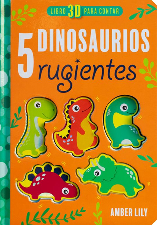 5 Dinosaurios rugientes libro 3D para contar