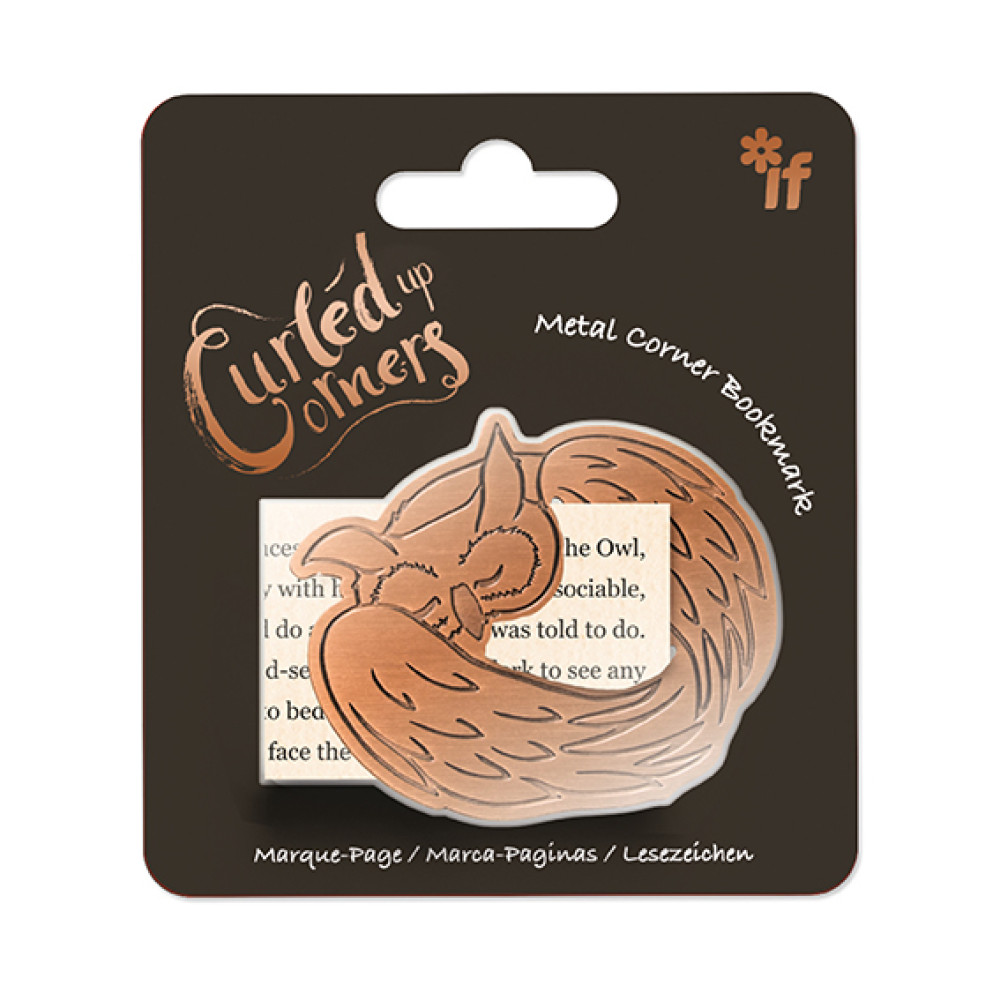 Bookmarks Curled Up Corners Sleepy Owl