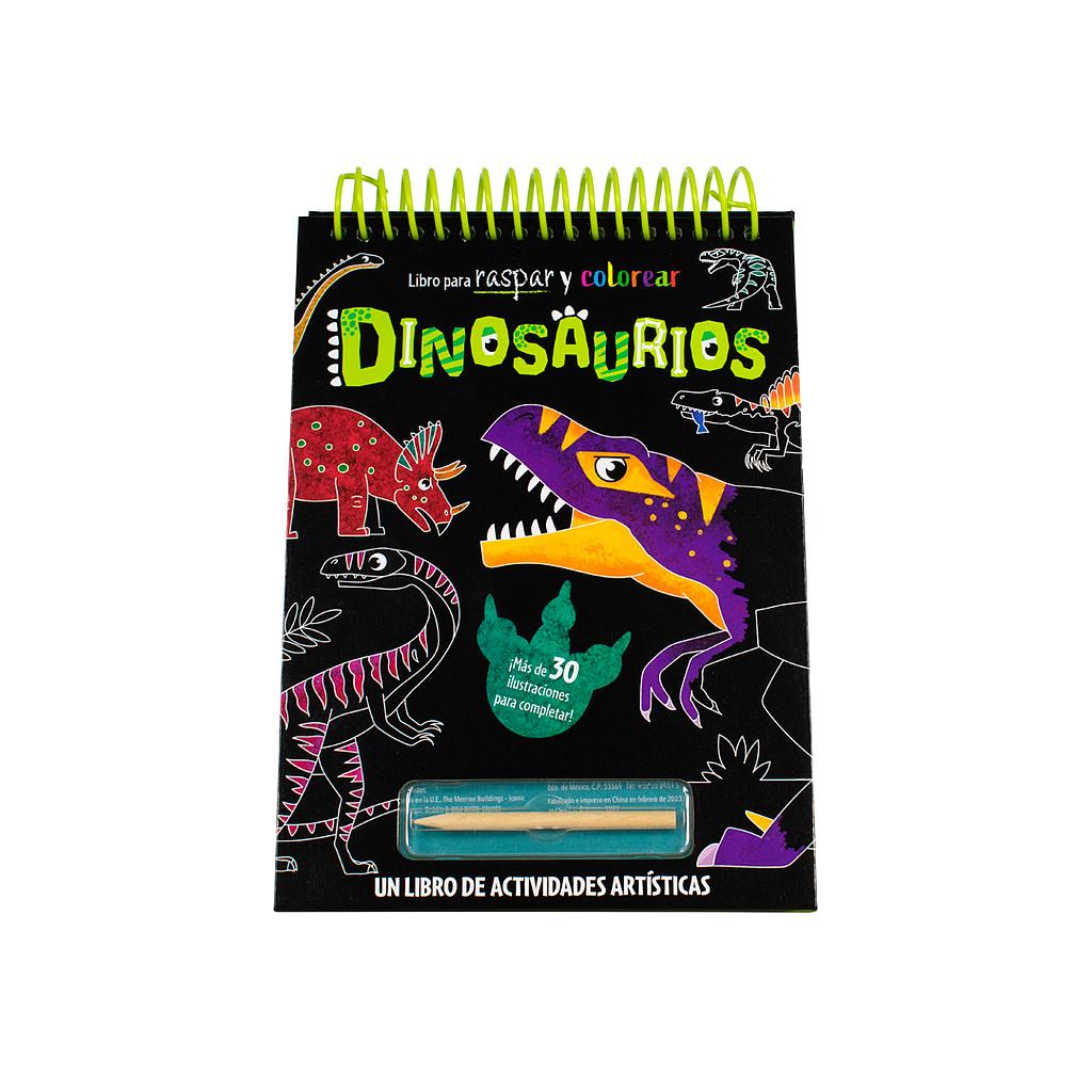 Libro para raspar y colorear dinosaurios
