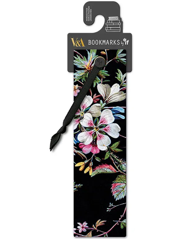 Bookmark Black Floral