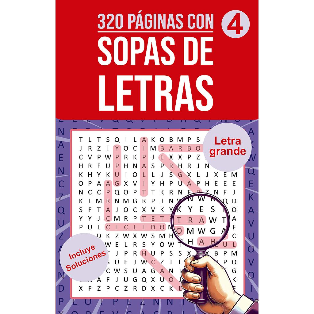 Sopas de letras 4 portada roja con lupa