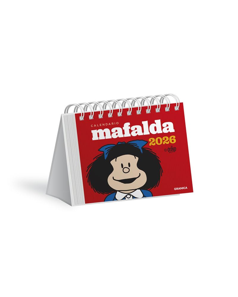Mafalda 2026 Calendario de Escritorio Rojo