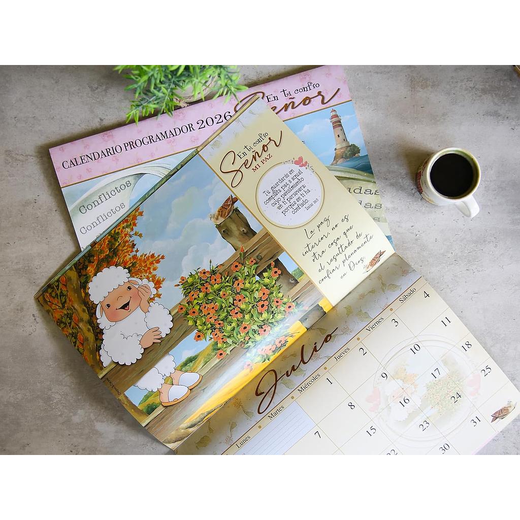 Calendario Ovejitas de pared 2026 Turquesa