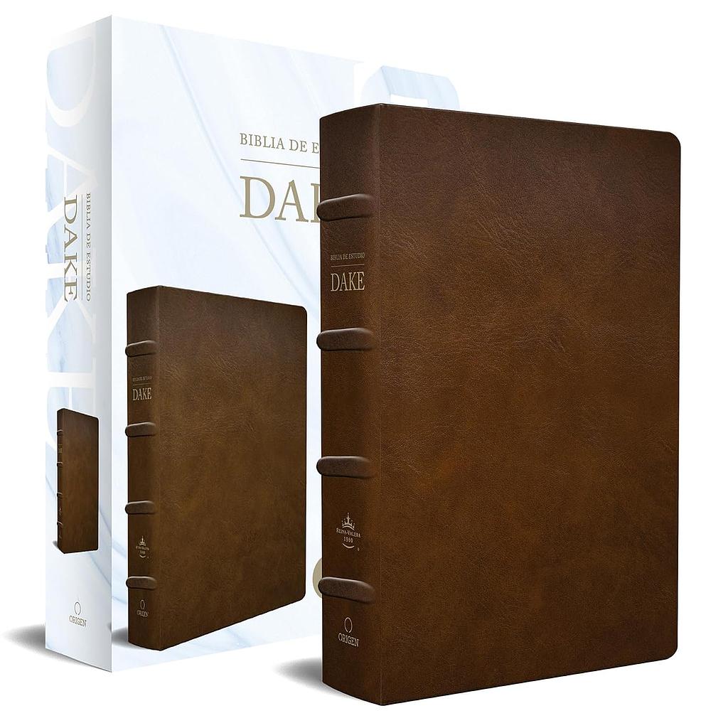 Biblia de Estudio RVR 1960 Dake, tamaño grande, piel marron