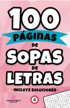 100 Paginas de sopas de letras - portada rosada