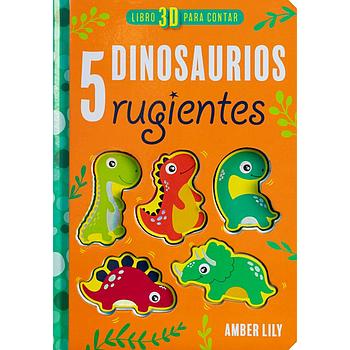 5 Dinosaurios rugientes libro 3D para contar