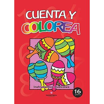 Cuenta y colorea: Instrumentos musicales