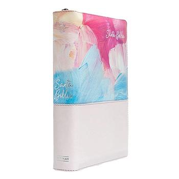 Biblia RVR60 tamaño portatil con cierre, letra gigante, multicolor