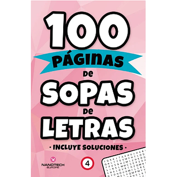 100 Paginas de sopas de letras - portada rosada
