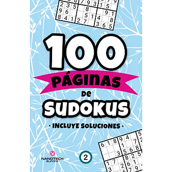 100 Paginas de sudokus - portada azul celeste